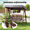 Gardeon 3 Seater Wooden Swing Chair Canopy Garden Bench Outdoor