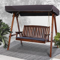 Gardeon 3 Seater Wooden Swing Chair Canopy Garden Bench Outdoor