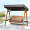 Gardeon 3 Seater Wooden Swing Chair Bench Canopy Cushion Teak