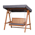 Gardeon 3 Seater Wooden Swing Chair Bench Canopy Cushion Teak