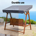 Gardeon 3 Seater Wooden Swing Chair Bench Canopy Cushion Teak