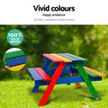 Keezi Kids Wooden Picnic Table Set Umbrella