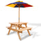 Keezi Kids Wooden Picnic Table Set Umbrella