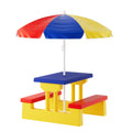 Keezi Kids Picnic Table Chairs Bench Umbrella Set Indoor Outdoor
