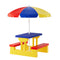 Keezi Kids Picnic Table Chairs Bench Umbrella Set Indoor Outdoor