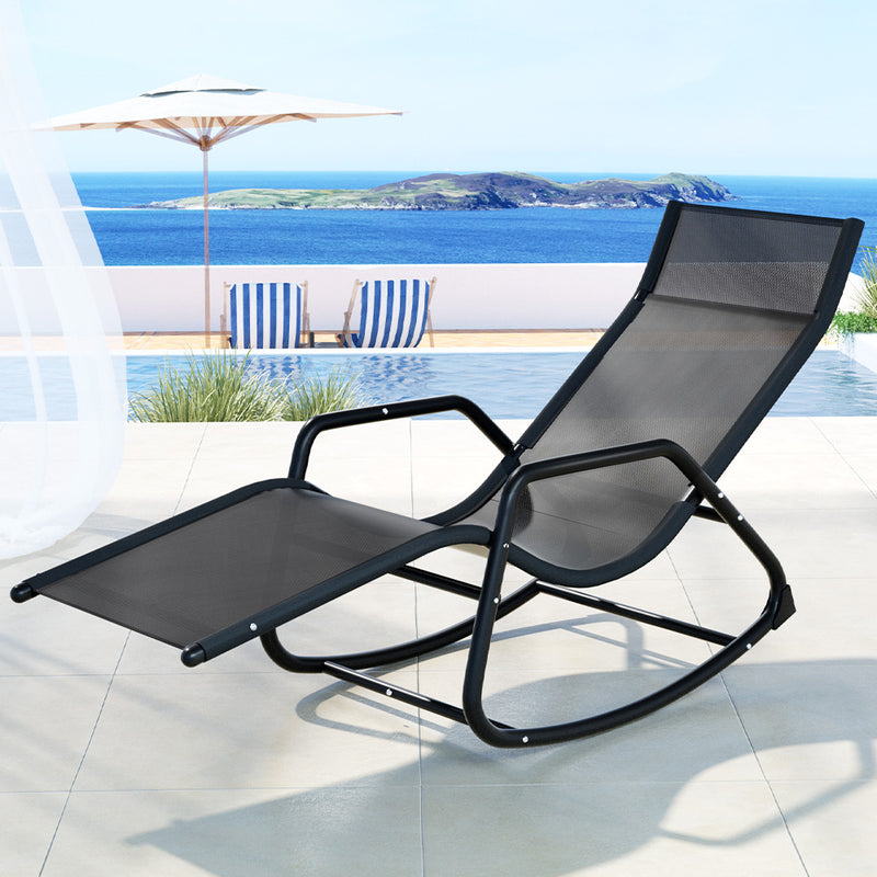 Gardeon Sun Lounge Rocking Chair Outdoor Lounger Patio Furniture