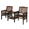 Gardeon Outdoor Wooden Loveseat Bench Garden Patio Furniture Charcoal