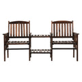 Gardeon Outdoor Wooden Loveseat Bench Garden Patio Furniture Charcoal