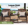 Gardeon Outdoor Wooden Loveseat Bench Garden Patio Furniture Charcoal