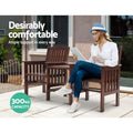 Gardeon Outdoor Wooden Loveseat Bench Garden Patio Furniture Charcoal