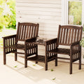 Gardeon Outdoor Wooden Loveseat Bench Garden Patio Furniture Charcoal