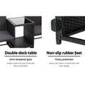 Gardeon Wicker Loveseat Bistro Set Black Outdoor Patio Furniture