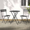 Gardeon 3PC Outdoor Bistro Set Steel Table Chairs Black Patio