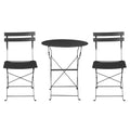 Gardeon 3PC Outdoor Bistro Set Steel Table Chairs Black Patio