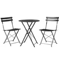Gardeon 3PC Outdoor Bistro Set Steel Table Chairs Black Patio