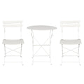 Gardeon 3PC Bistro Set White Steel Table Chairs Outdoor Patio