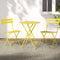 Gardeon 3PC Outdoor Bistro Set Steel Table Chairs Yellow Patio