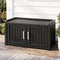 Outdoor Storage Box Bench Shoe Cabinet with Shelf Resin 81cm Black