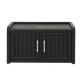 Outdoor Storage Box Bench Shoe Cabinet with Shelf Resin 81cm Black