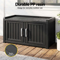 Outdoor Storage Box Bench Shoe Cabinet with Shelf Resin 81cm Black