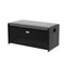 Gardeon Wicker Storage Bench Box Black Outdoor Garden Cushion