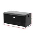 Gardeon Wicker Storage Bench Box Black Outdoor Garden Cushion