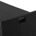 Gardeon Wicker Storage Bench Box Black Outdoor Garden Cushion