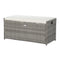 Gardeon Outdoor Storage Bench Grey Wicker Garden Box Cushion