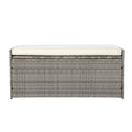 Gardeon Outdoor Storage Bench Grey Wicker Garden Box Cushion