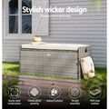 Gardeon Outdoor Storage Bench Grey Wicker Garden Box Cushion
