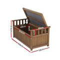 Gardeon Outdoor Storage Bench Box Wooden Brown Garden Patio Shed