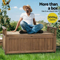 Gardeon Outdoor Storage Bench Box Wooden Brown Garden Patio Shed