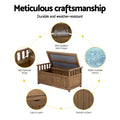 Gardeon Outdoor Storage Bench Box Wooden Brown Garden Patio Shed