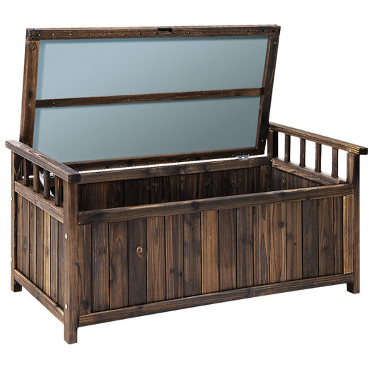 Gardeon Outdoor Storage Bench Box Wooden Charcoal Garden Shed