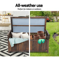 Gardeon Outdoor Storage Bench Box Wooden Charcoal Garden Shed