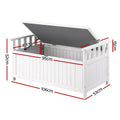 Gardeon Outdoor Storage Bench Box Wooden White Garden Patio Tool