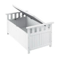 Gardeon Outdoor Storage Bench Box Wooden White Garden Patio Tool