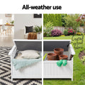 Gardeon Outdoor Storage Bench Box Wooden White Garden Patio Tool