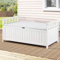 Gardeon Outdoor Storage Bench Box Wooden White Garden Patio Tool