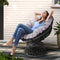 Gardeon Wicker Papasan Chair Black Outdoor Patio Furniture