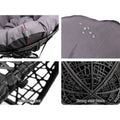 Gardeon Wicker Papasan Chair Black Outdoor Patio Furniture