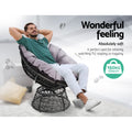 Gardeon Wicker Papasan Chair Black Outdoor Patio Furniture