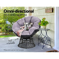 Gardeon Wicker Papasan Chair Black Outdoor Patio Furniture