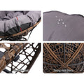 Gardeon Papasan Chair Wicker Brown Outdoor Patio Garden Furniture