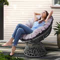 Gardeon Papasan Chair Wicker Grey Outdoor Patio Garden Furniture