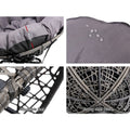 Gardeon Papasan Chair Wicker Grey Outdoor Patio Garden Furniture