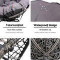 Gardeon Papasan Chair Wicker Grey Outdoor Patio Garden Furniture