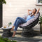 Gardeon Wicker Papasan Chair Lounge Setting Black Garden Furniture