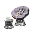 Gardeon Wicker Papasan Chair Lounge Setting Black Garden Furniture