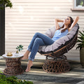Gardeon Papasan Chair Wicker Lounge Setting Brown Garden Furniture